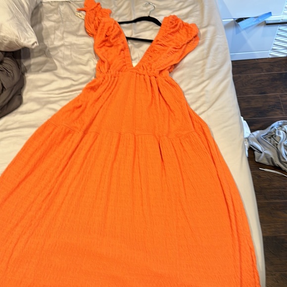Free People LaLaMaxi Dress in Papaya - Picture 2 of 3